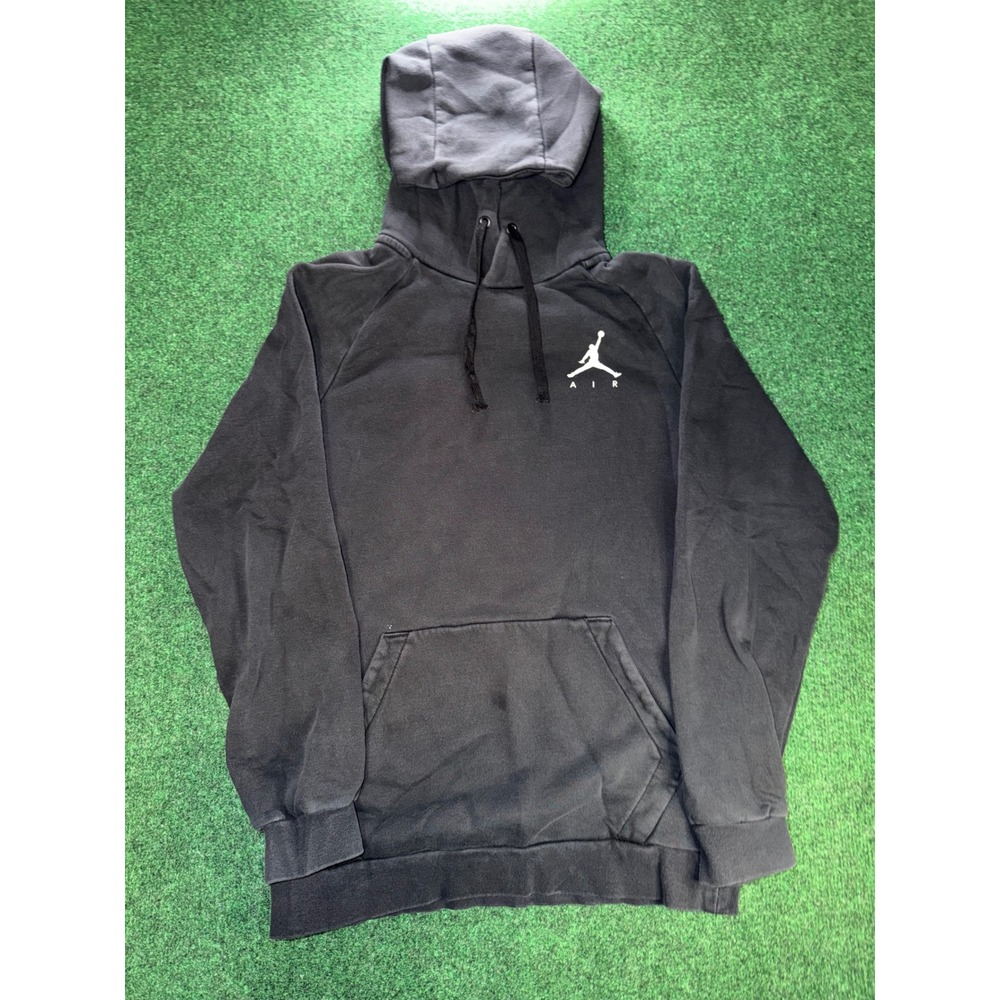 Jordan Air Mens Pullover Hoodie Black Jumpman Logo Sweatshirt Small